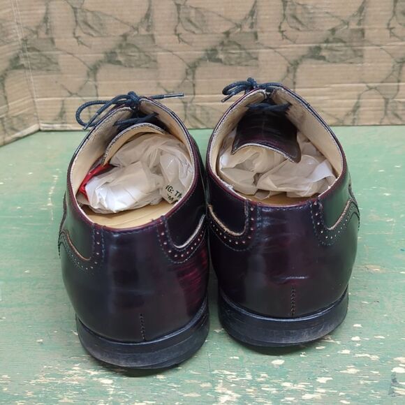 Mens Alfani (Italy) "Paul" Brown Leather Oxford Cap Round Toe Dress Shoes sz10.5 - Picture 7 of 10